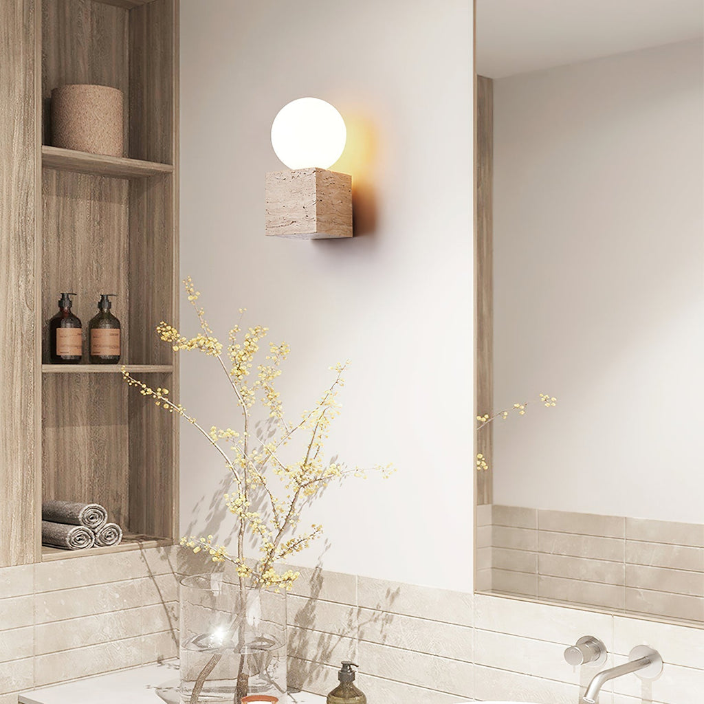 Solara Travertine Wall Lamp
