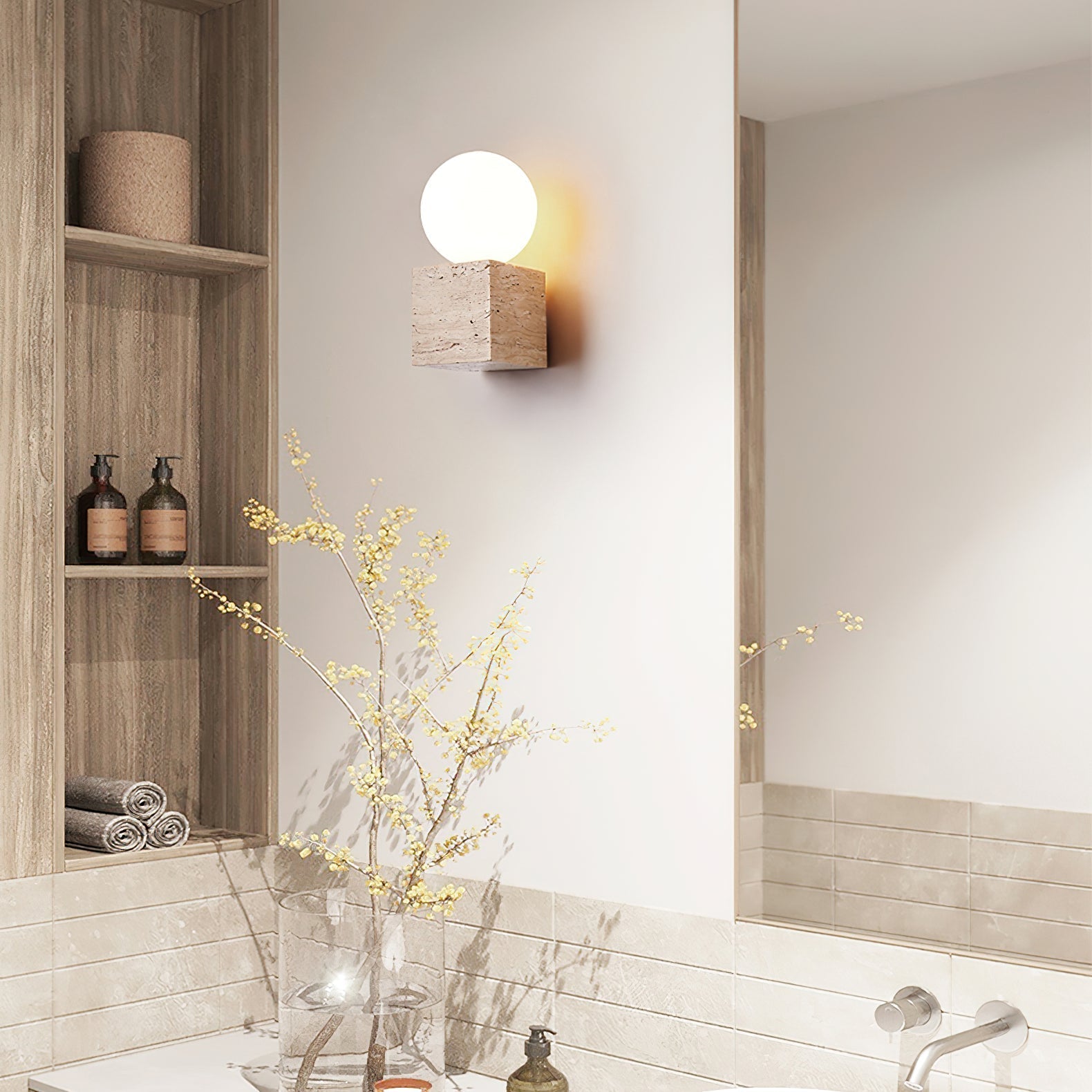 Solara Travertine Wall Lamp