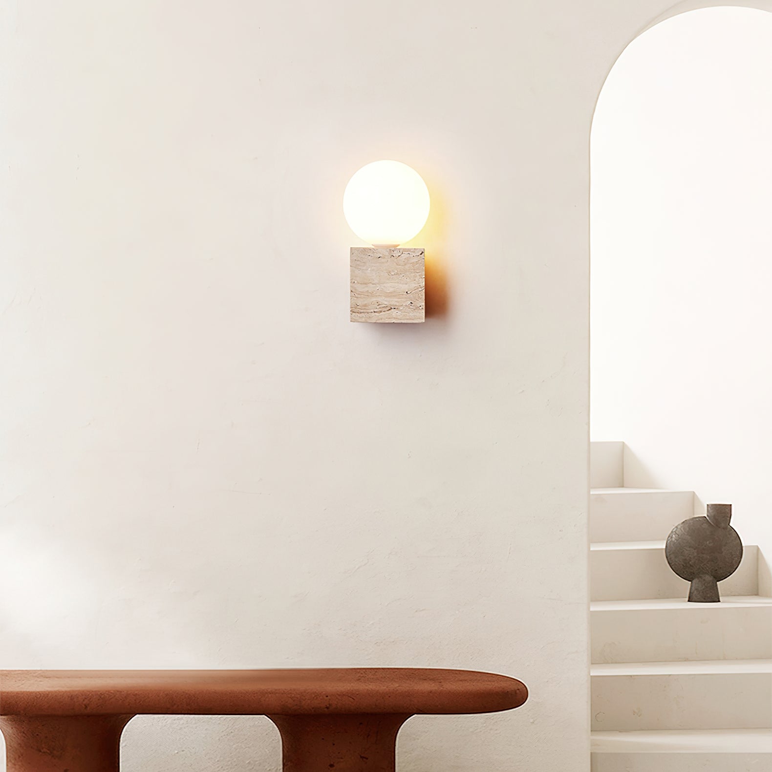 Solara Travertine Wall Lamp