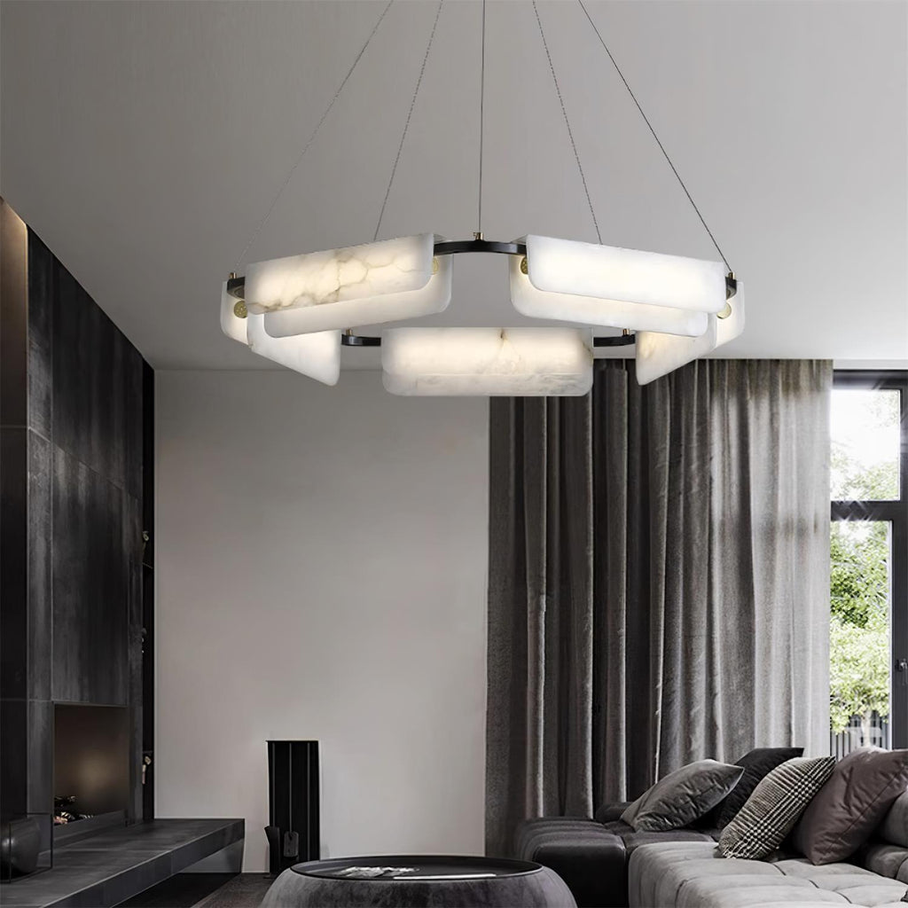 Circona Alabaster Pendant Light Chandelier