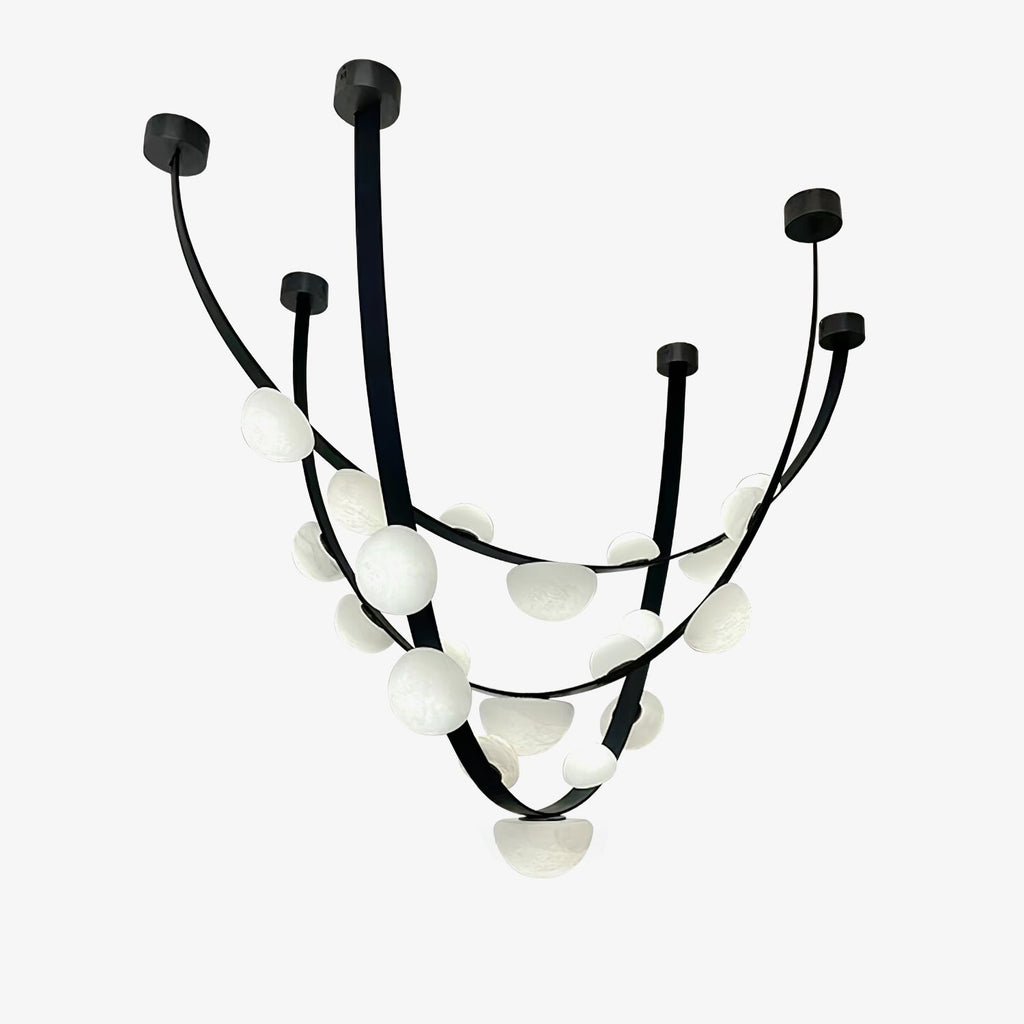 Loria Leather Whisper Alabaster Chandelier