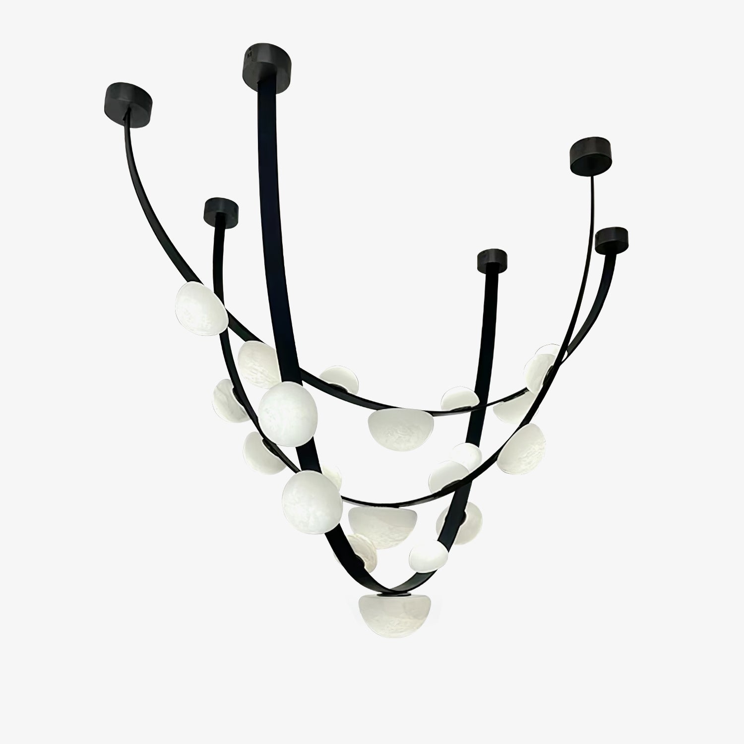 Loria Leather Whisper Alabaster Chandelier