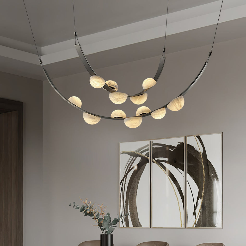Loria Leather Whisper Alabaster Chandelier