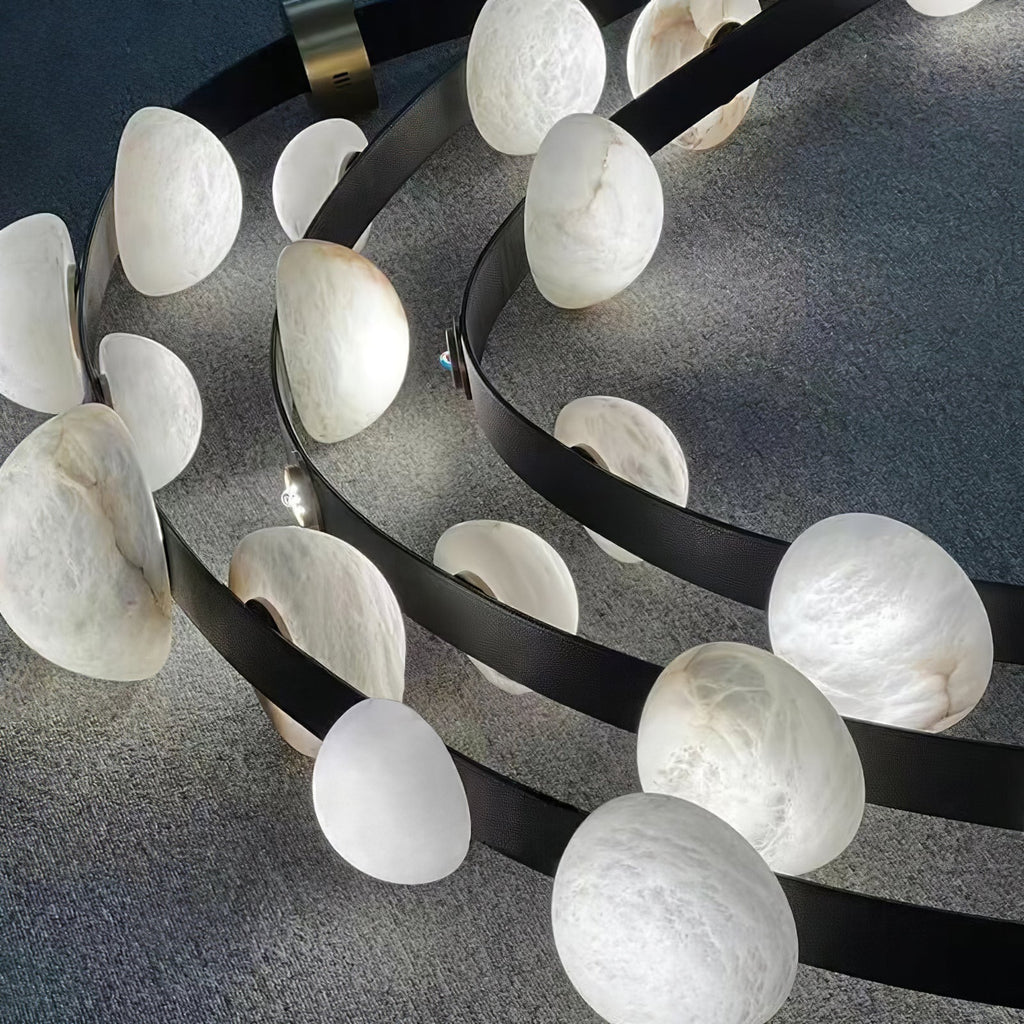 Loria Leather Whisper Alabaster Chandelier