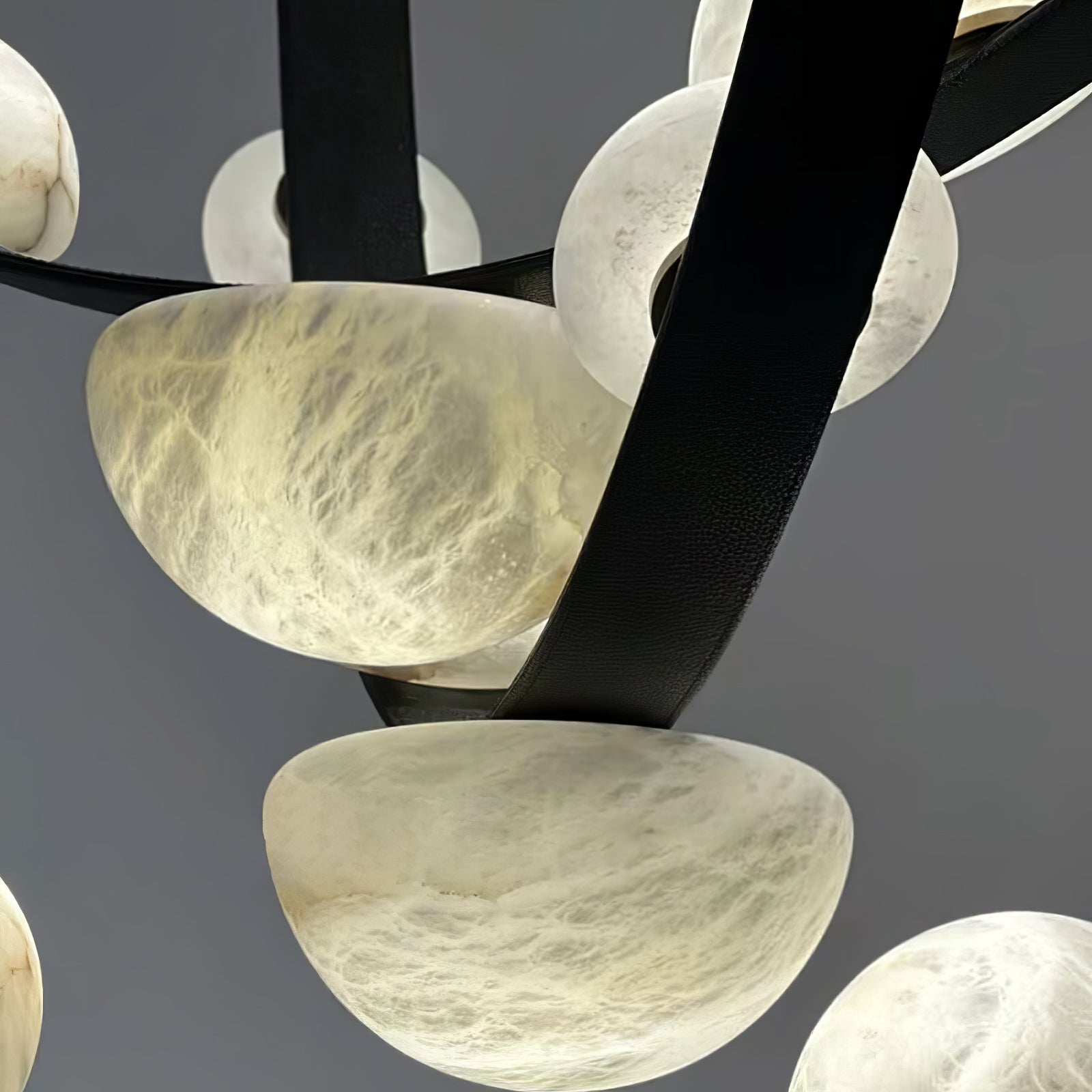Loria Leather Whisper Alabaster Chandelier