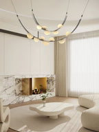 Loria Leather Whisper Alabaster Chandelier