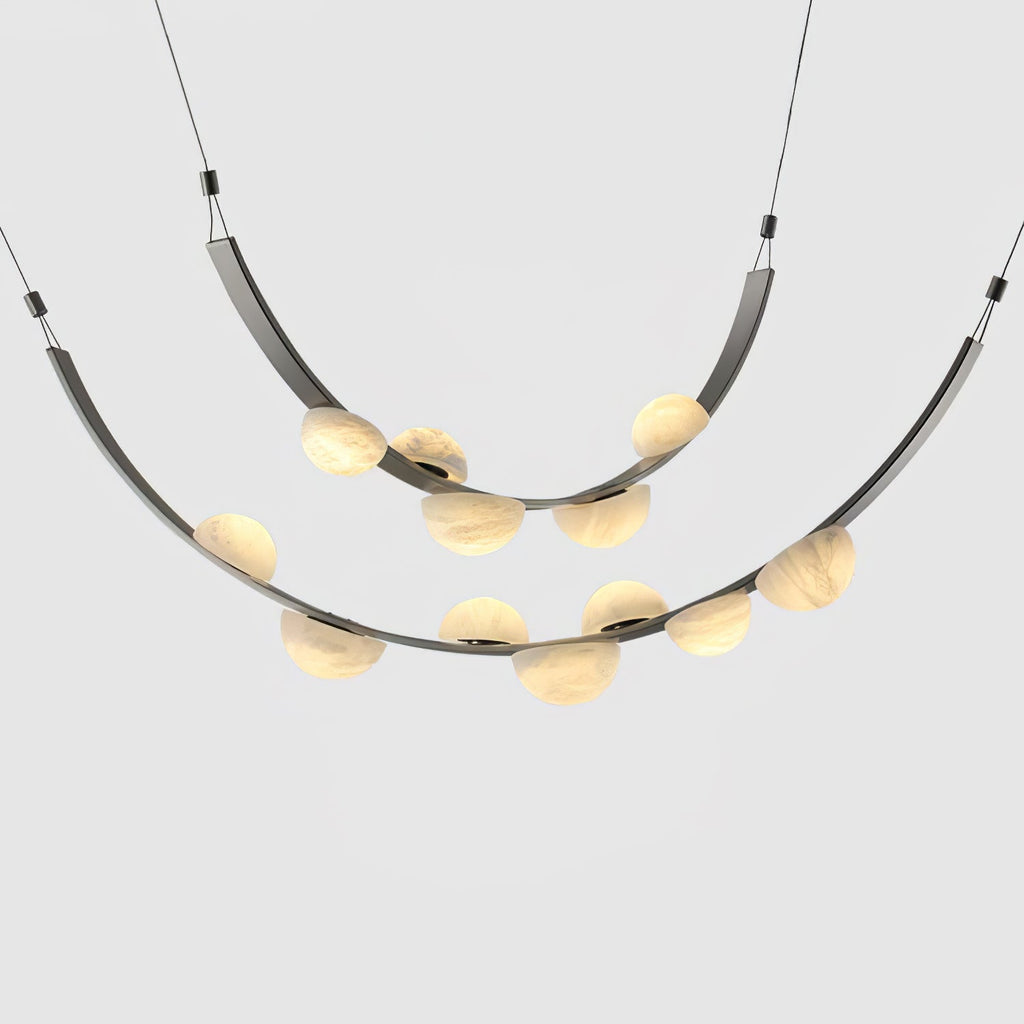 Loria Leather Whisper Alabaster Chandelier