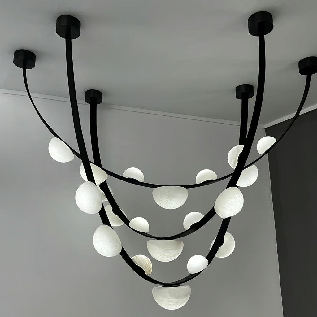 Loria Leather Whisper Alabaster Chandelier
