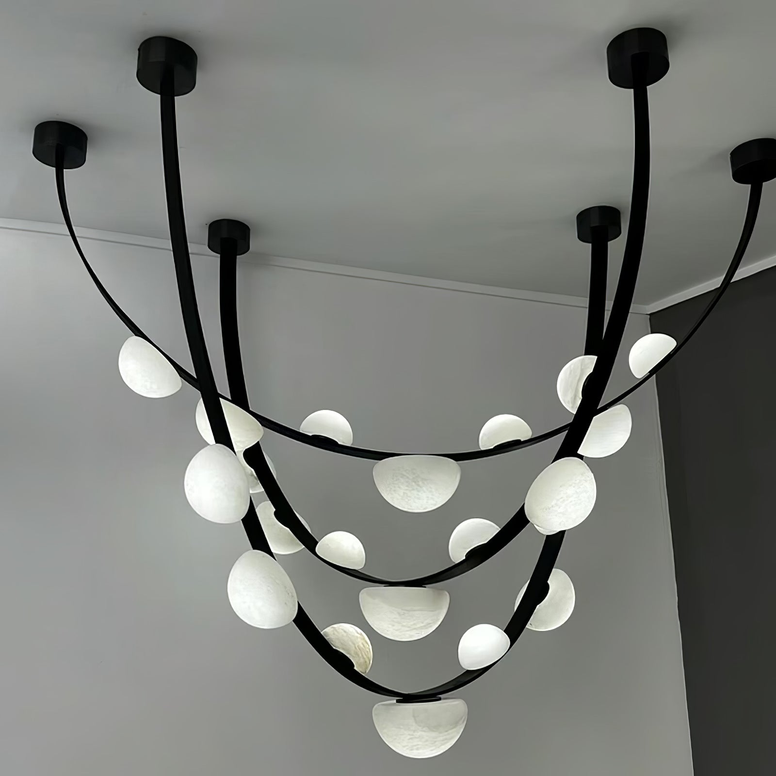 Loria Leather Whisper Alabaster Chandelier