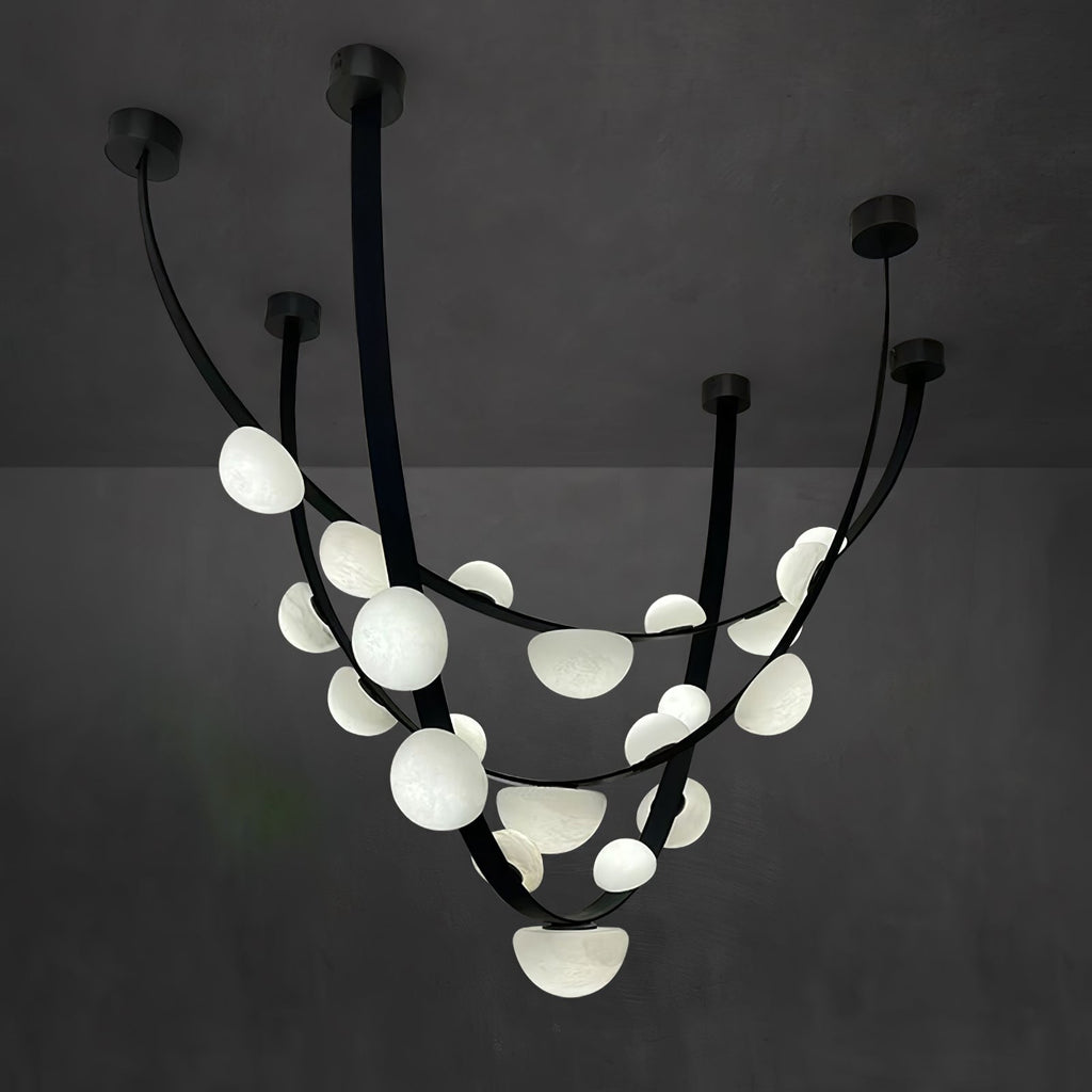 Loria Leather Whisper Alabaster Chandelier