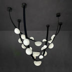 Loria Leather Whisper Alabaster Chandelier