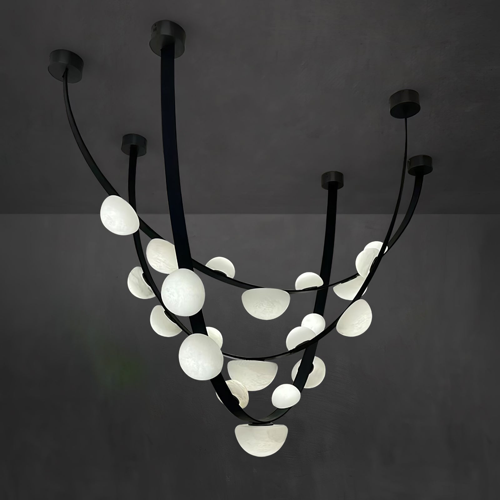 Loria Leather Whisper Alabaster Chandelier