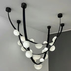 Loria Leather Whisper Alabaster Chandelier