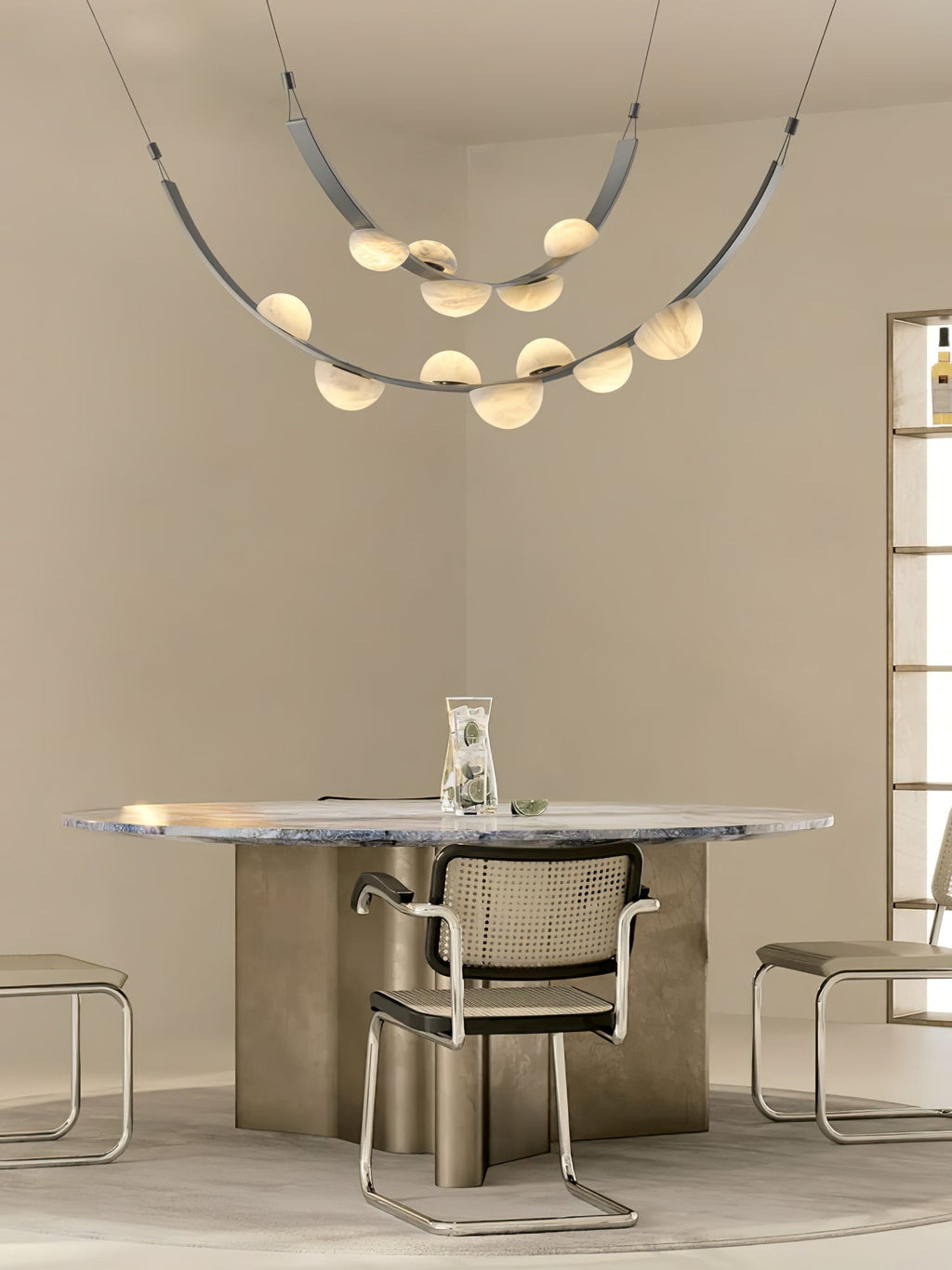Loria Leather Whisper Alabaster Chandelier