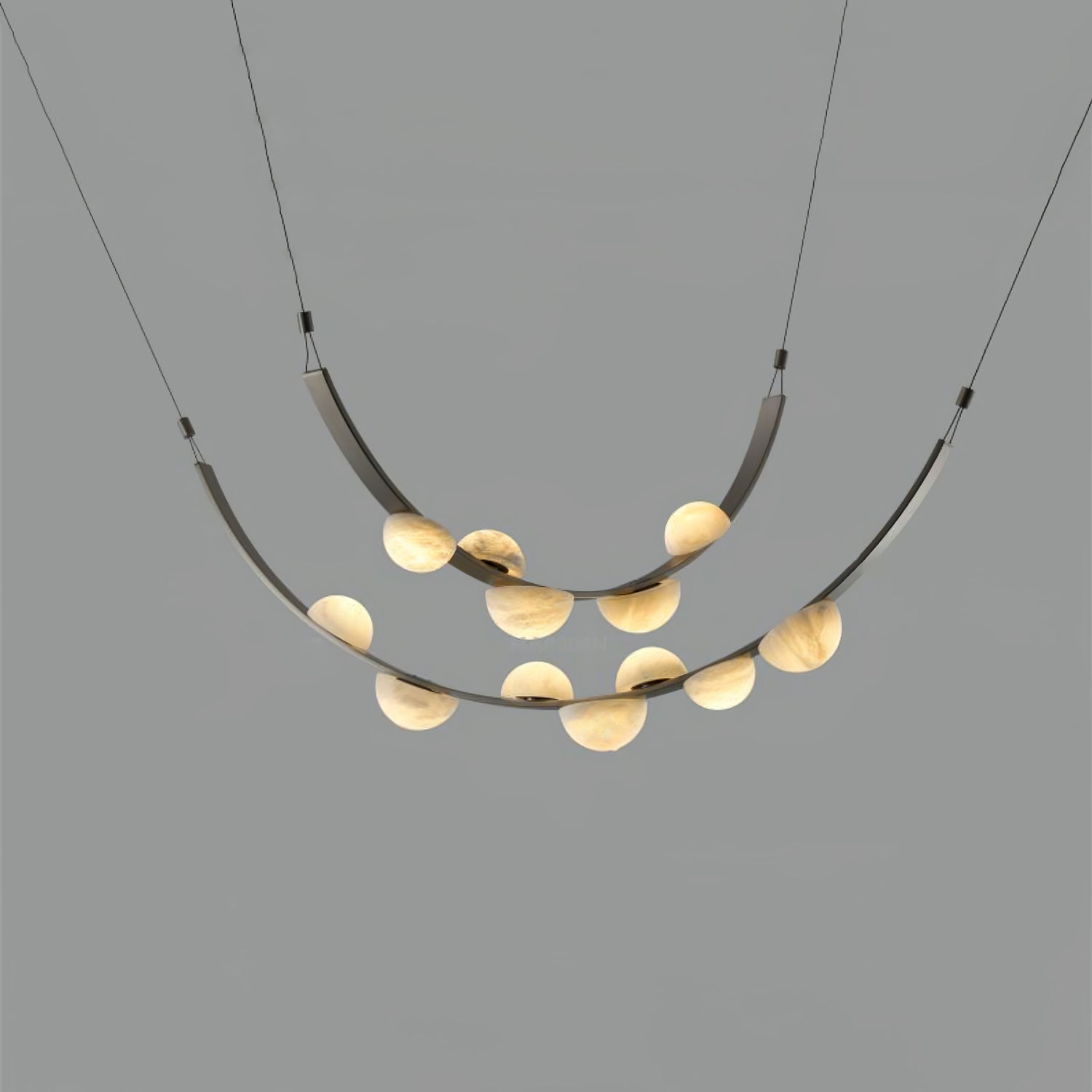 Loria Leather Whisper Alabaster Chandelier