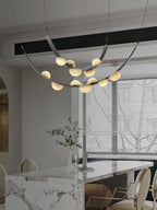 Loria Leather Whisper Alabaster Chandelier