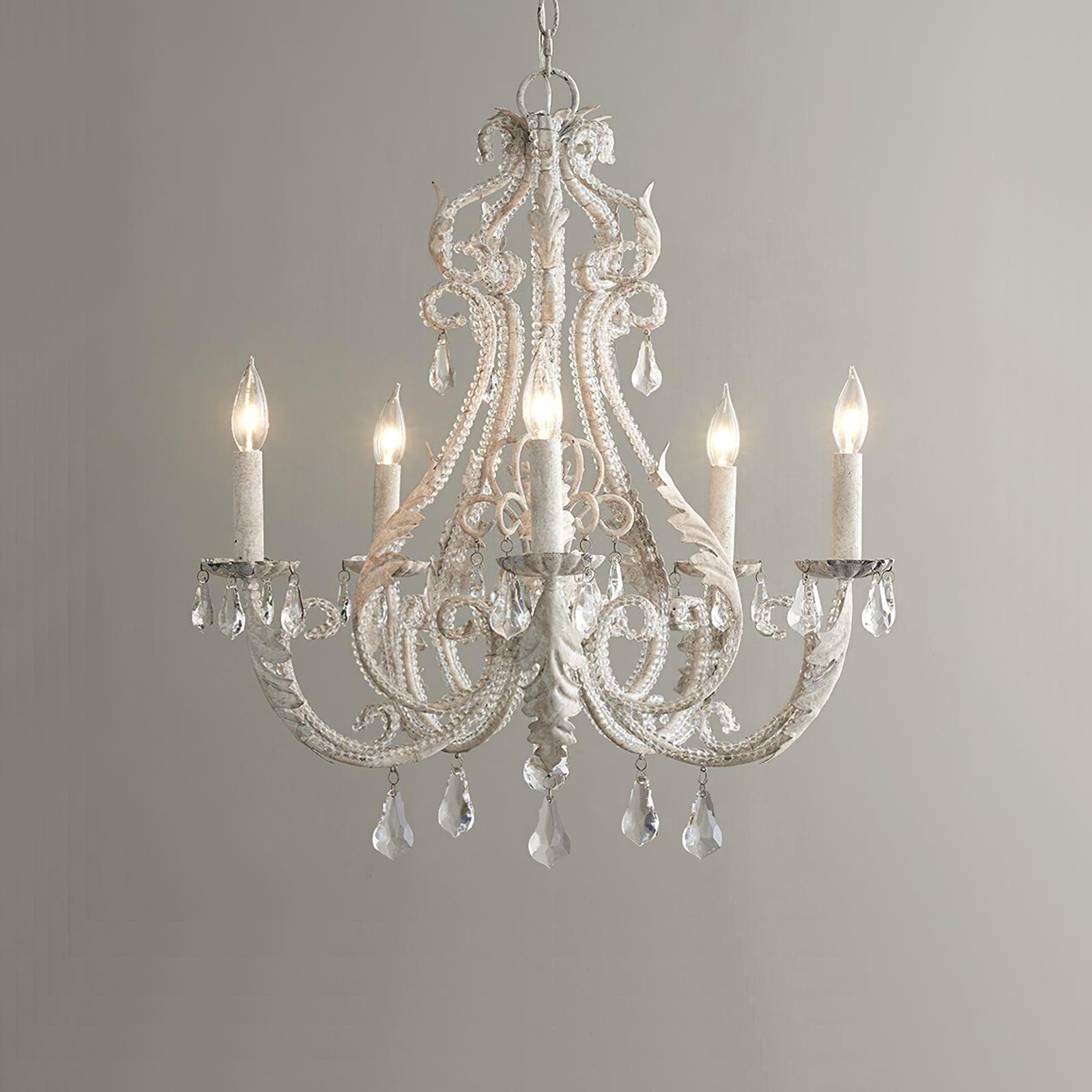 Celestira Crystal Bead Candle Chandelier