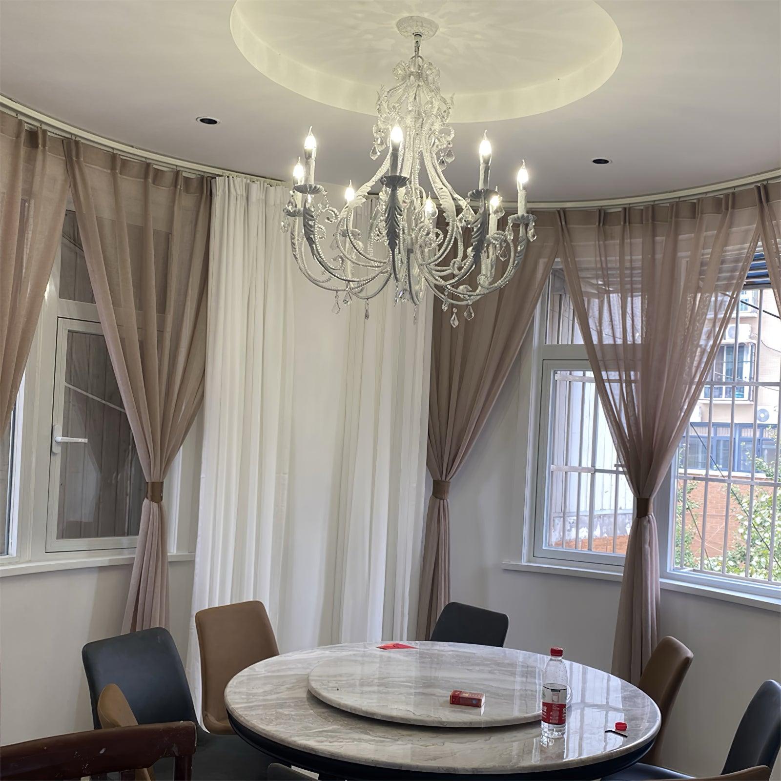 Celestira Crystal Bead Candle Chandelier
