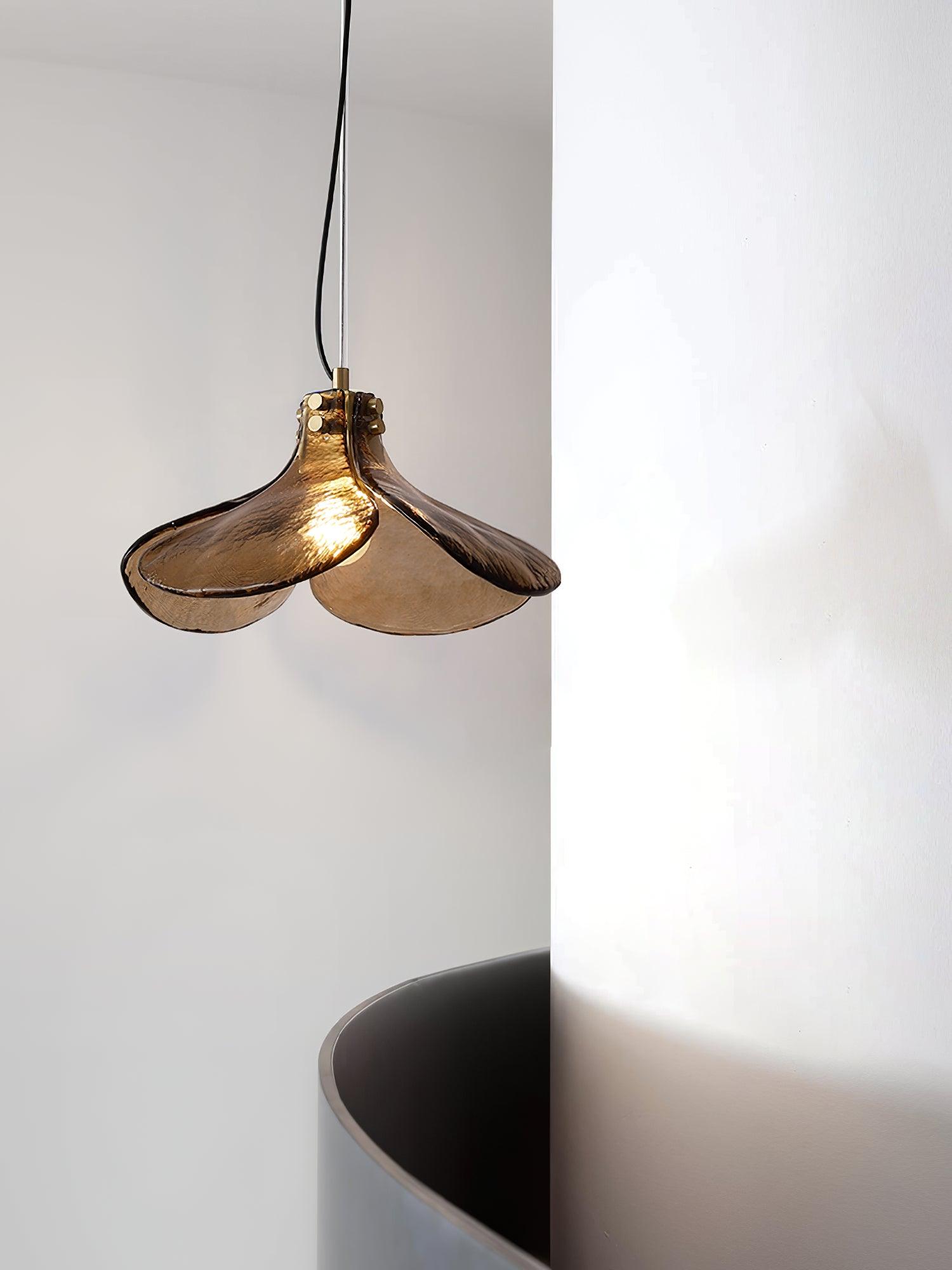 Zephyr Brass Glass Pendant