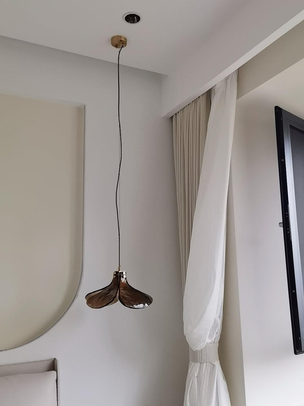Zephyr Brass Glass Pendant