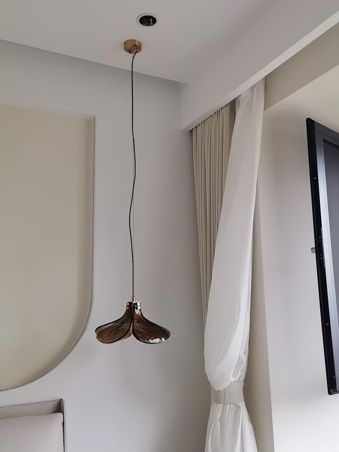 Zephyr Brass Glass Pendant
