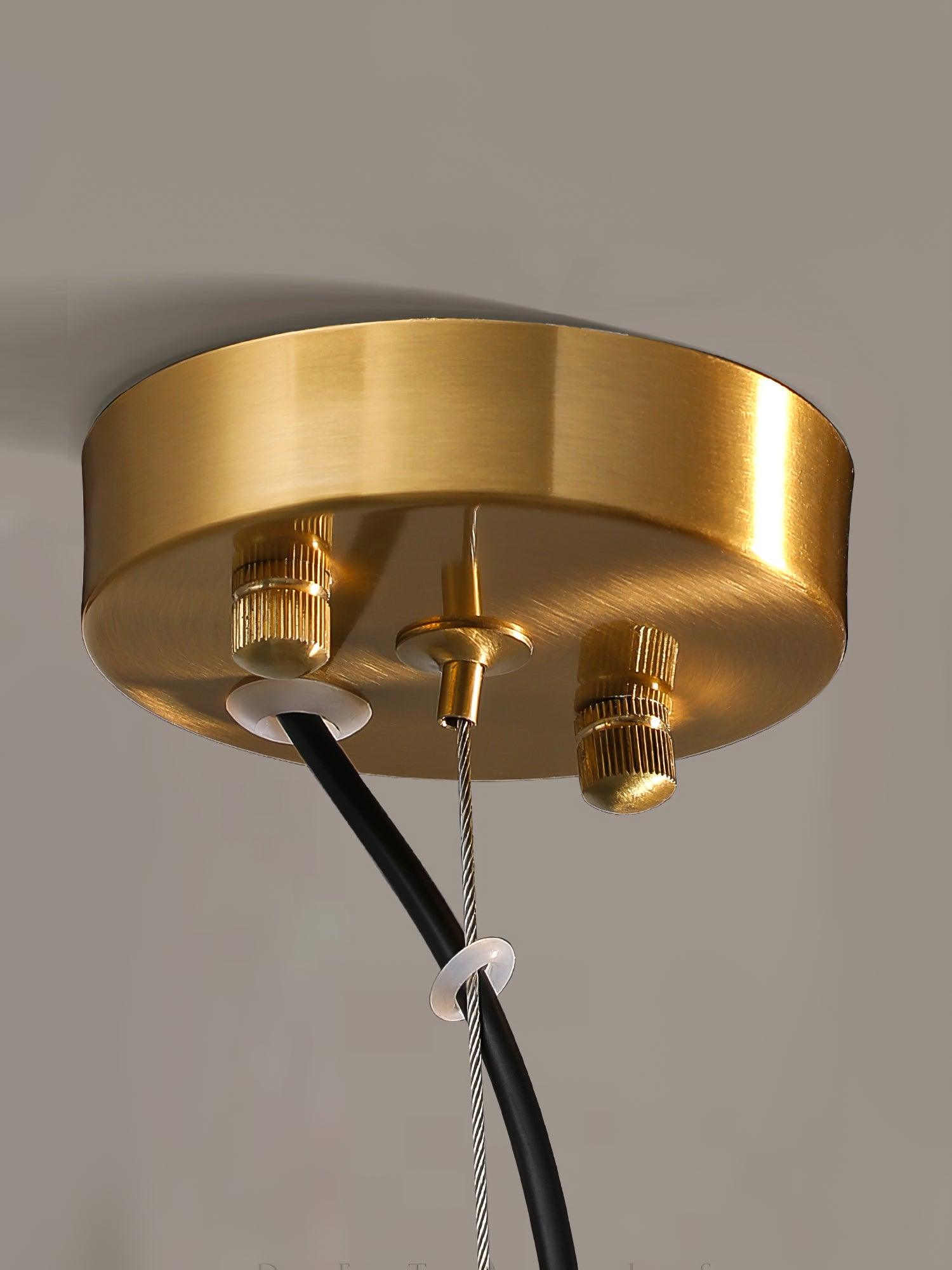 Zephyr Brass Glass Pendant