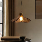 Zephyr Brass Glass Pendant