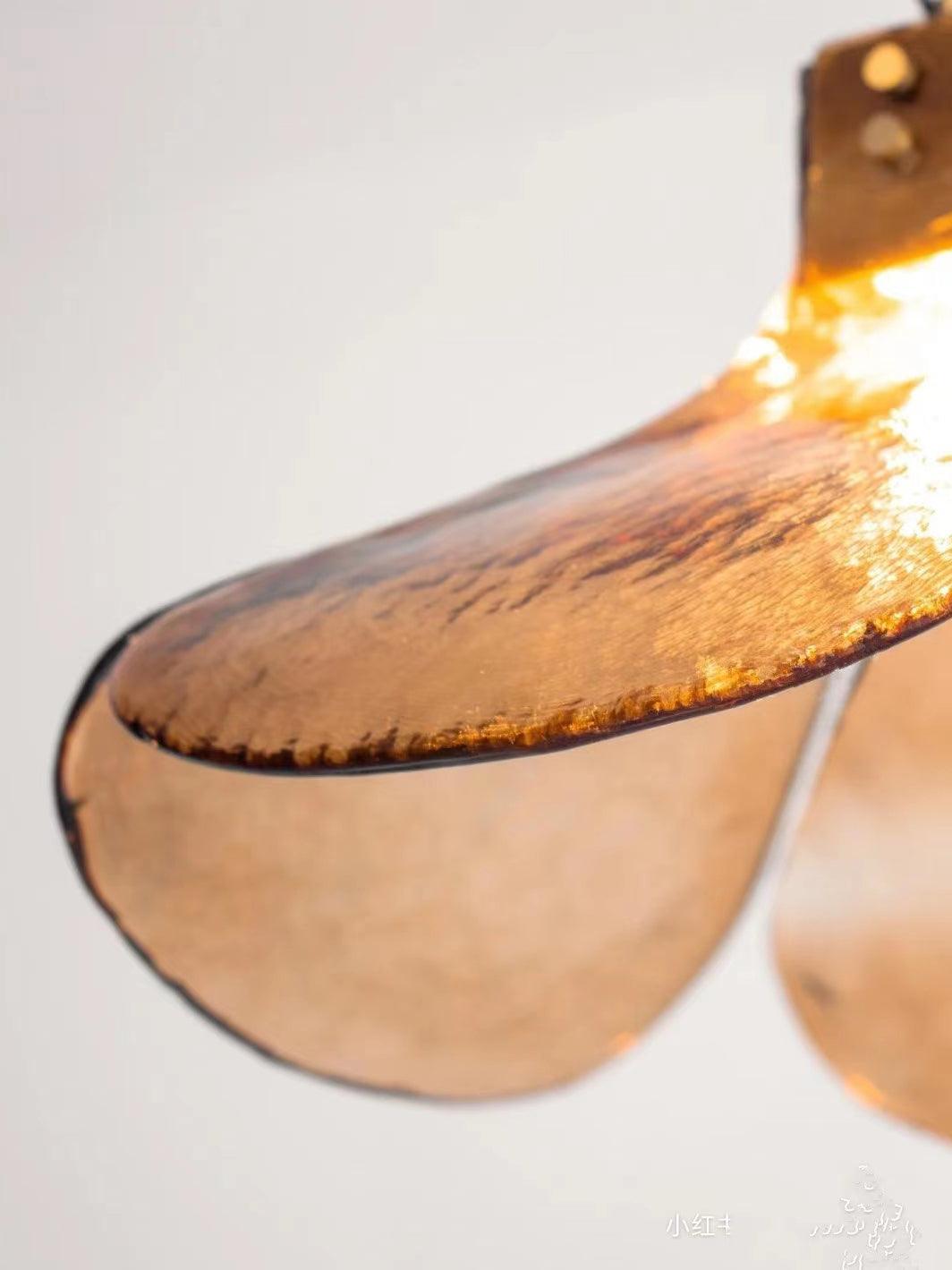 Zephyr Brass Glass Pendant