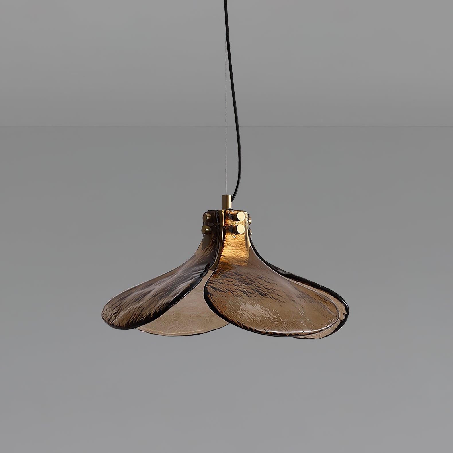 Zephyr Brass Glass Pendant