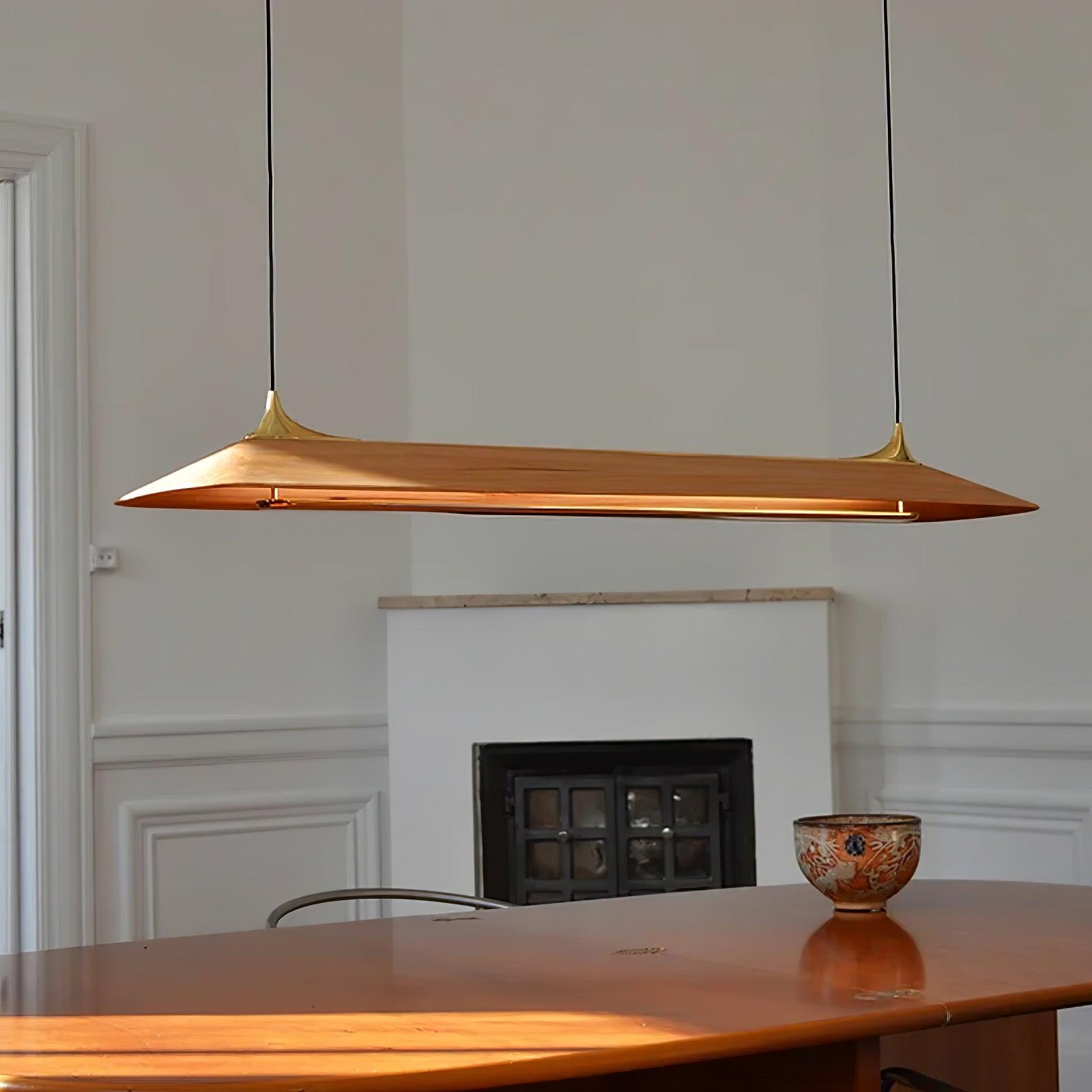 Solenne Brass & Walnut Pendant