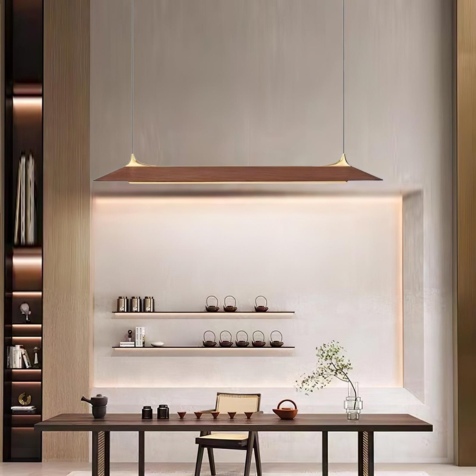 Solenne Brass & Walnut Pendant
