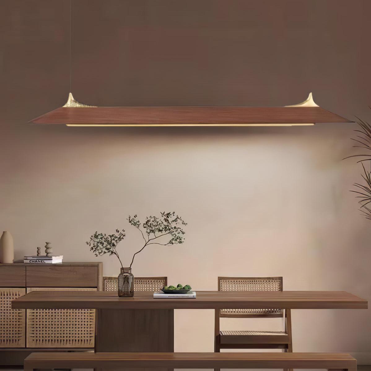 Solenne Brass & Walnut Pendant