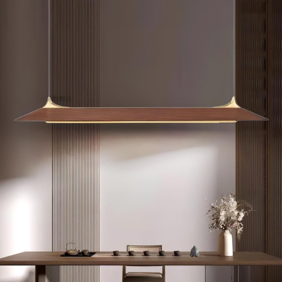 Solenne Brass & Walnut Pendant