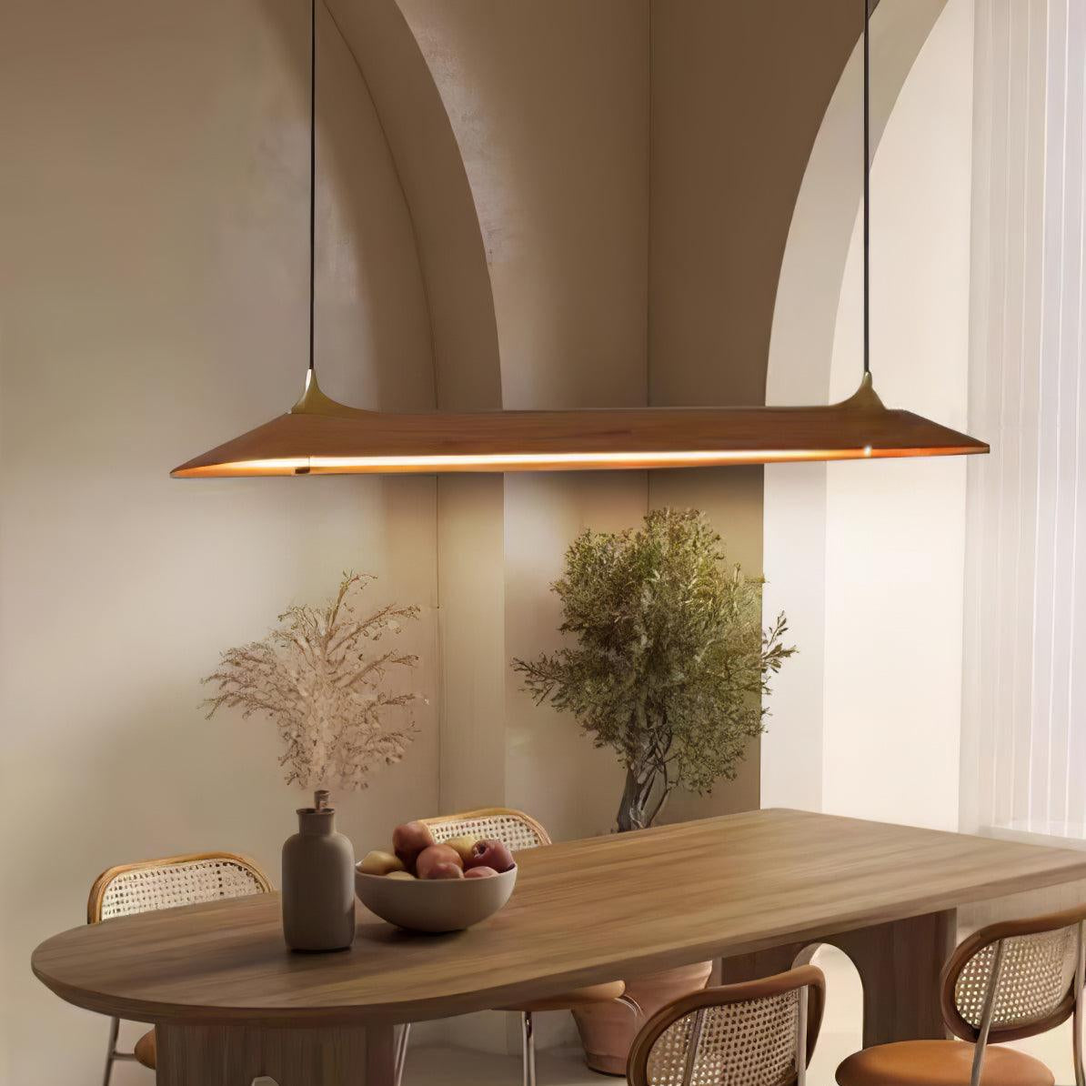 Solenne Brass & Walnut Pendant