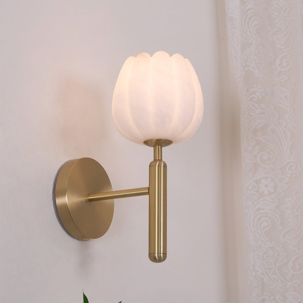Floral Alabaster Wall Light
