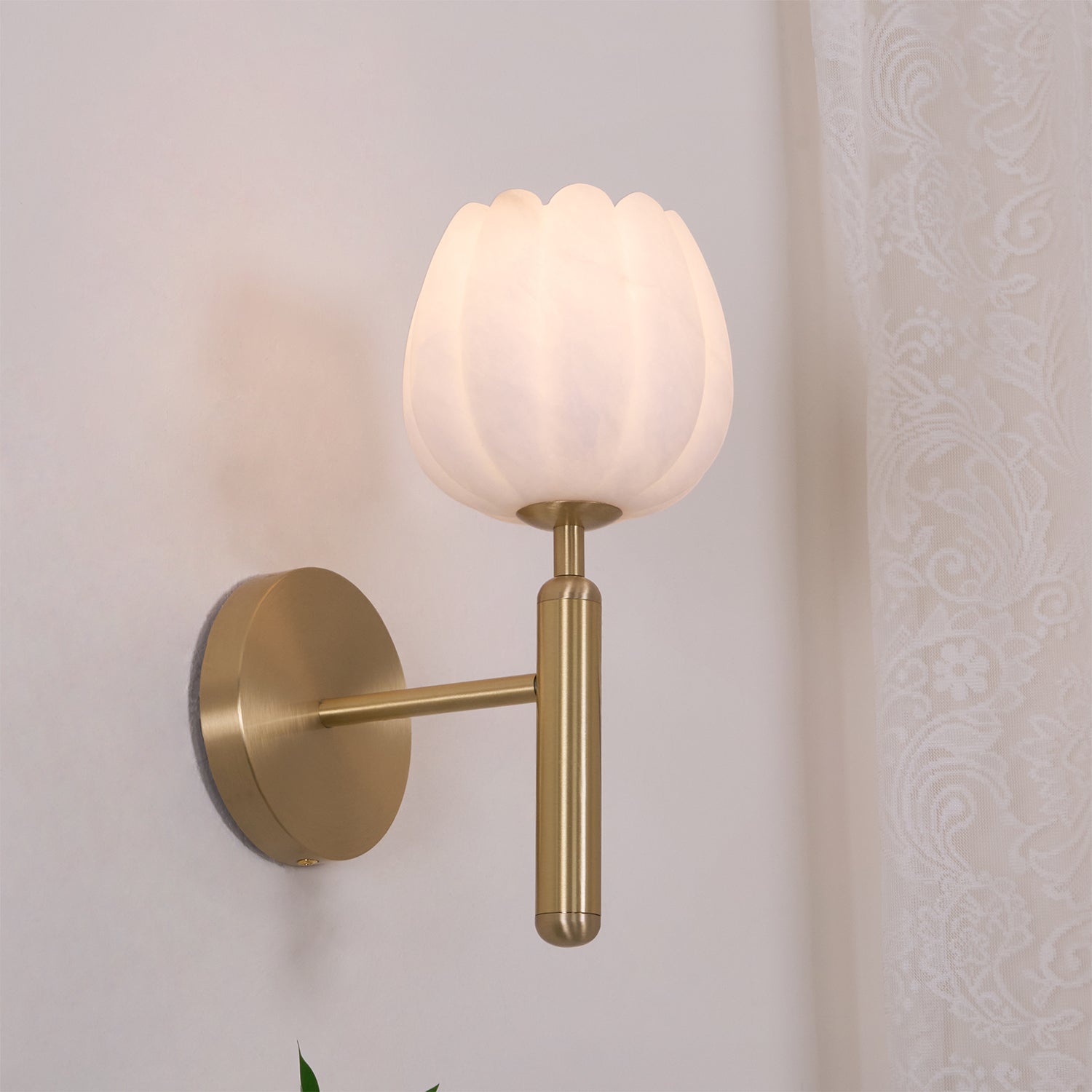 Floral Alabaster Wall Light