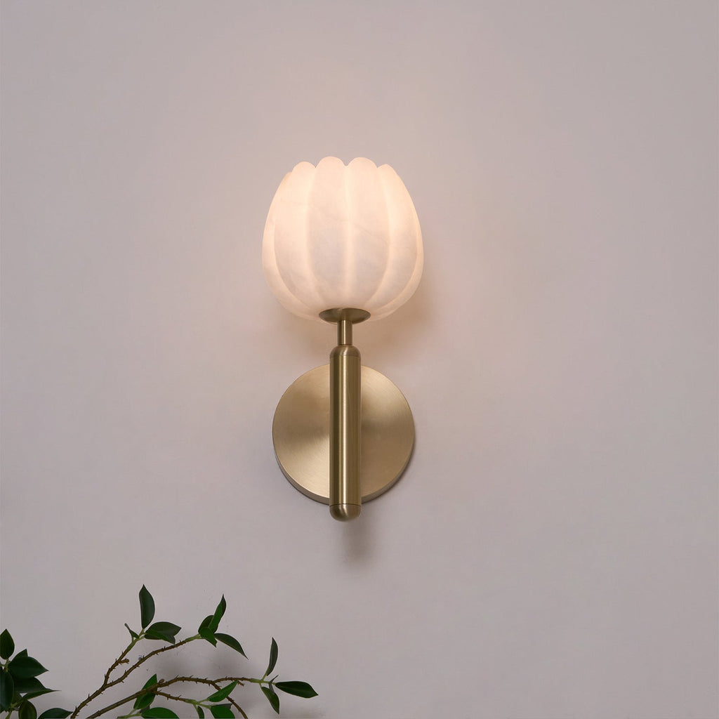 Floral Alabaster Wall Light
