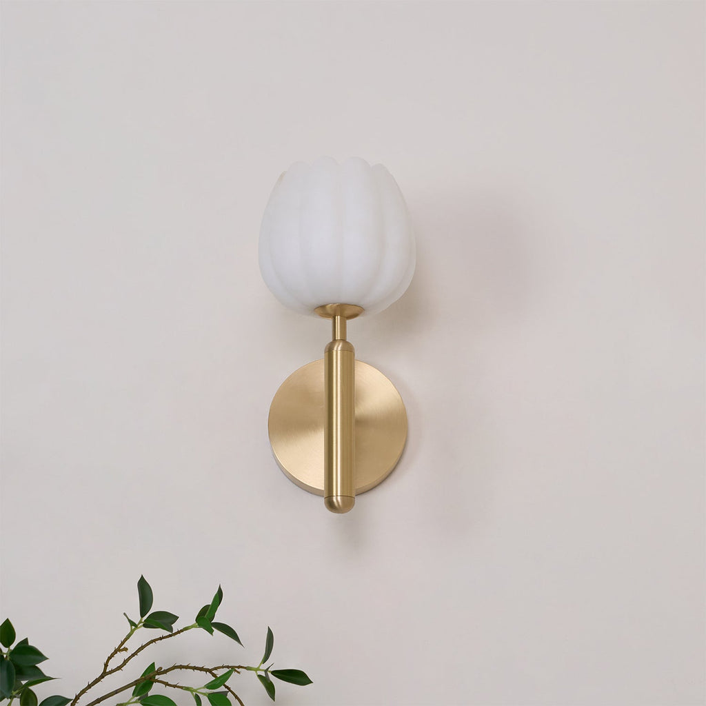 Floral Alabaster Wall Light
