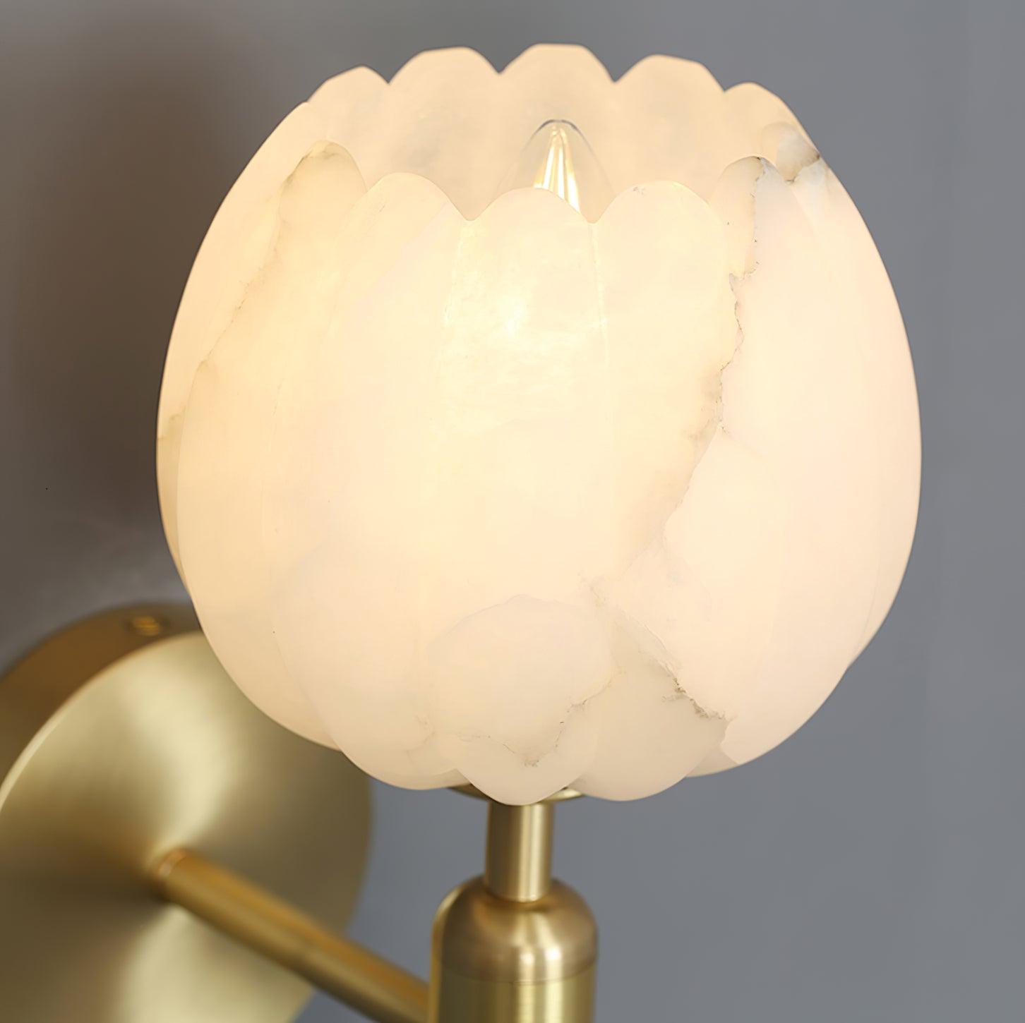 Floral Alabaster Wall Light