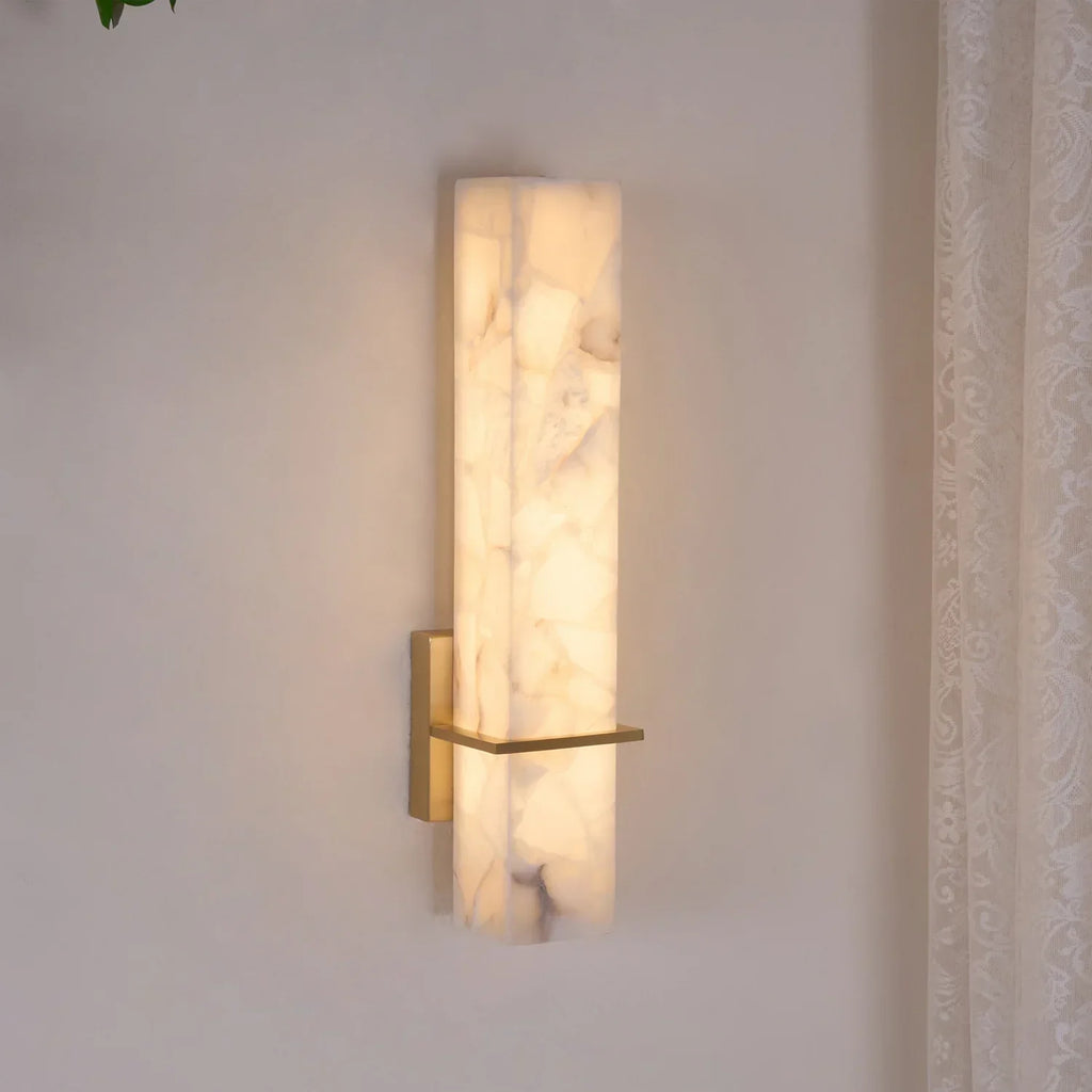 Alabaster Cuboid Wall Sconce