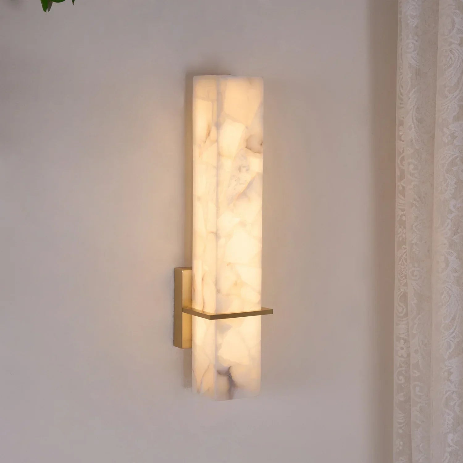 Alabaster Cuboid Wall Sconce