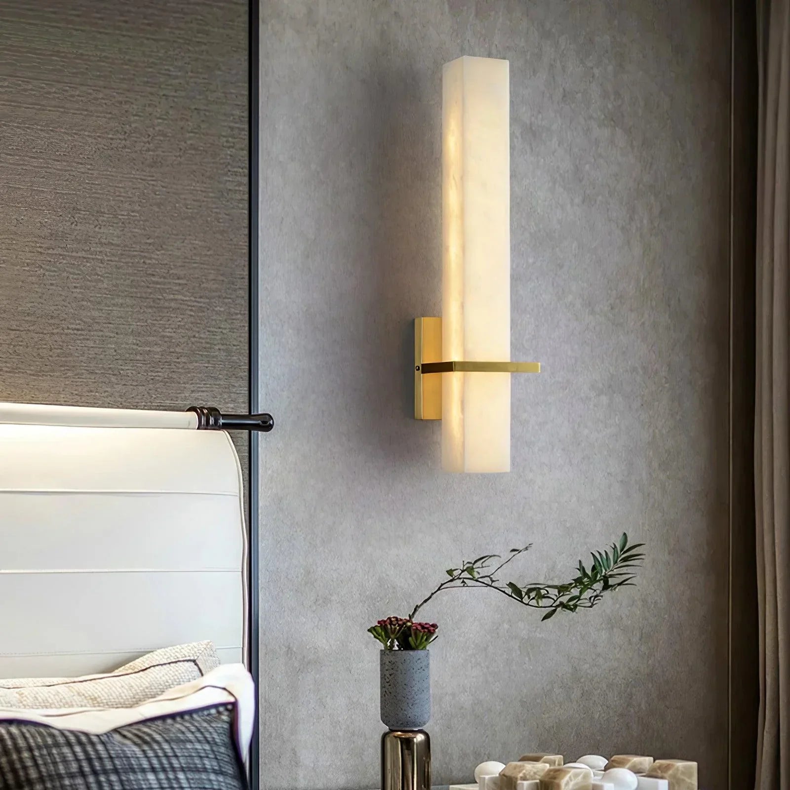 Alabaster Cuboid Wall Sconce