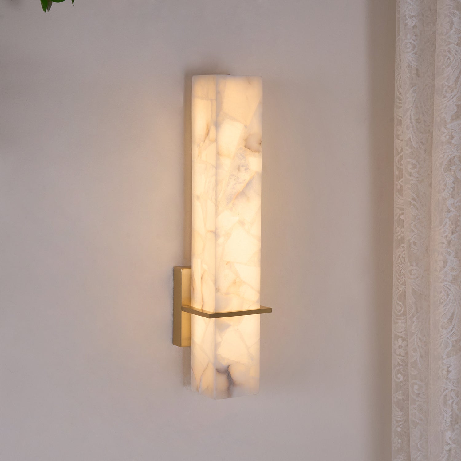 Alabaster Cuboid Wall Sconce