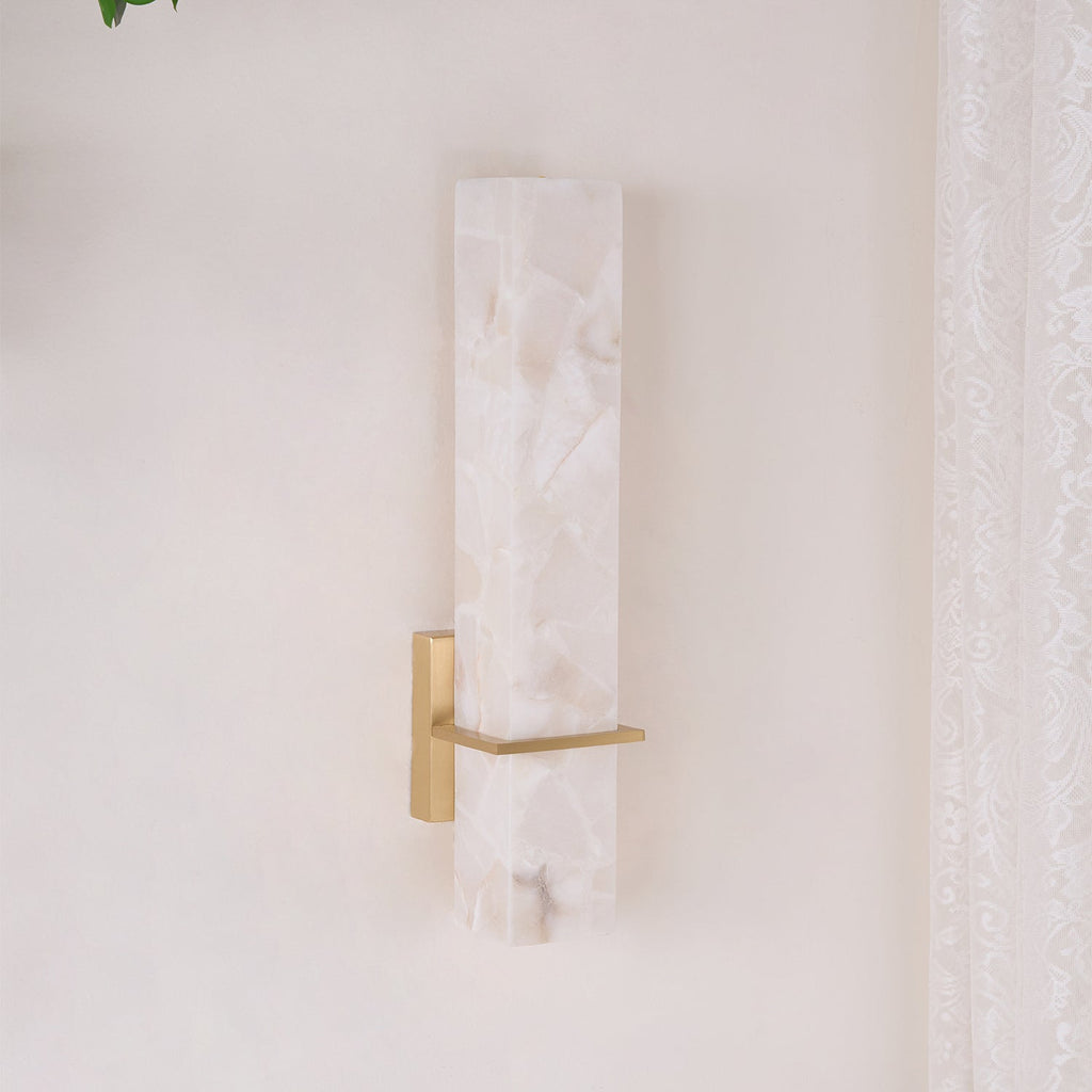 Alabaster Cuboid Wall Sconce