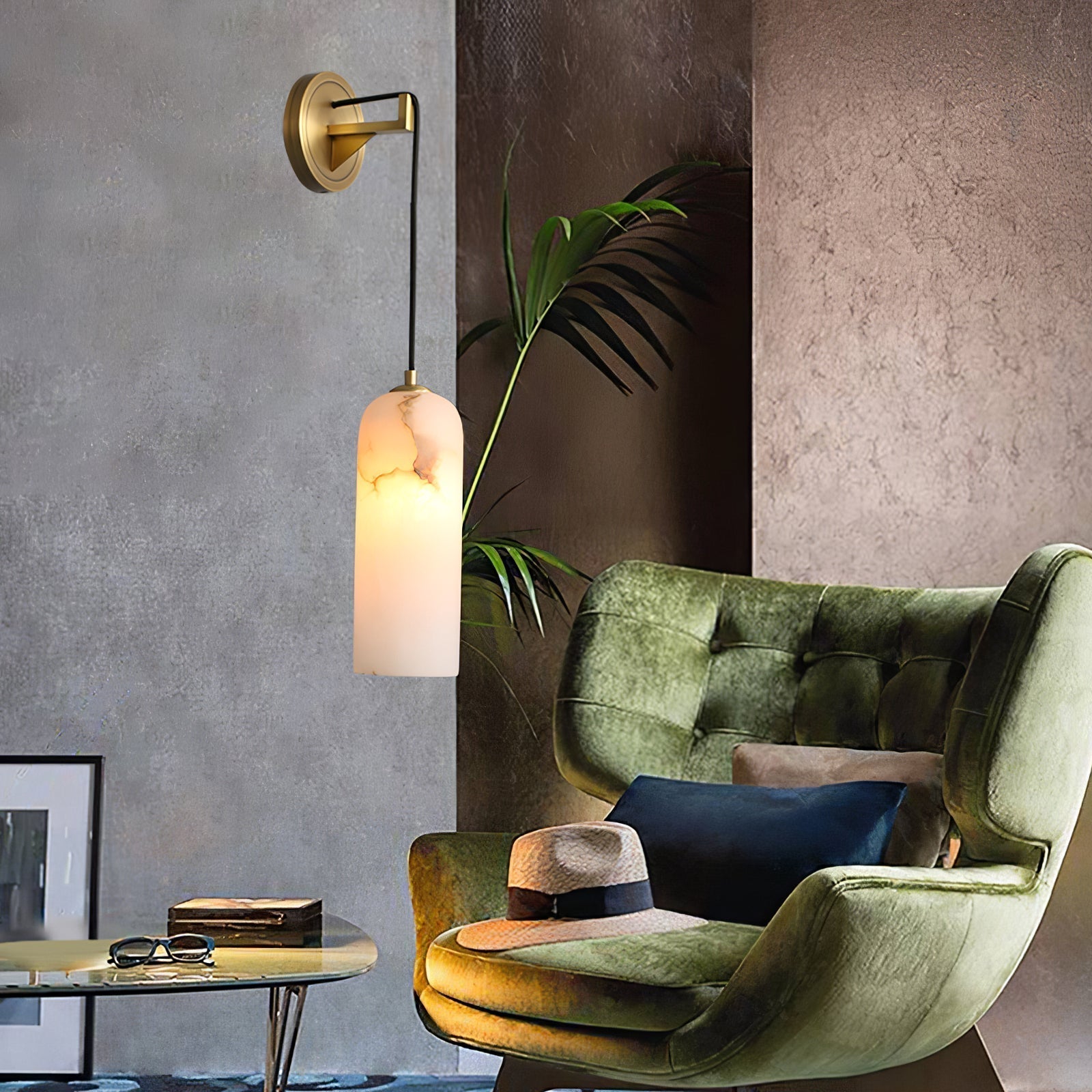 Nella Alabaster Glow Wall Light
