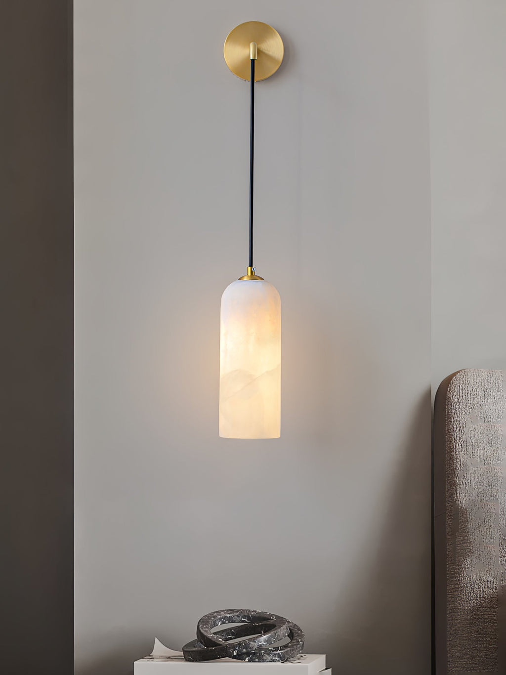 Nella Alabaster Glow Wall Light