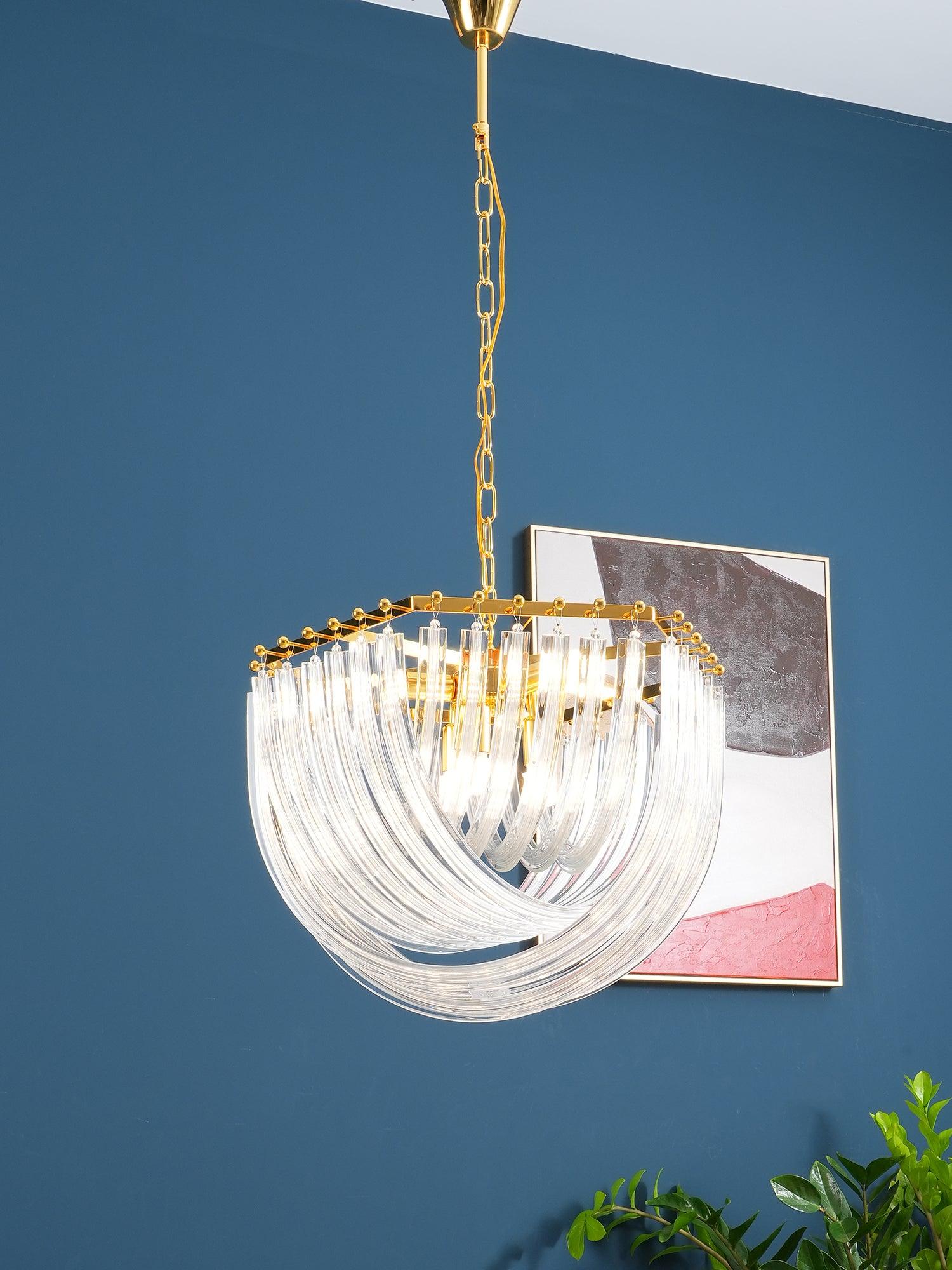 Cyrilla Curved Glass Chandelier