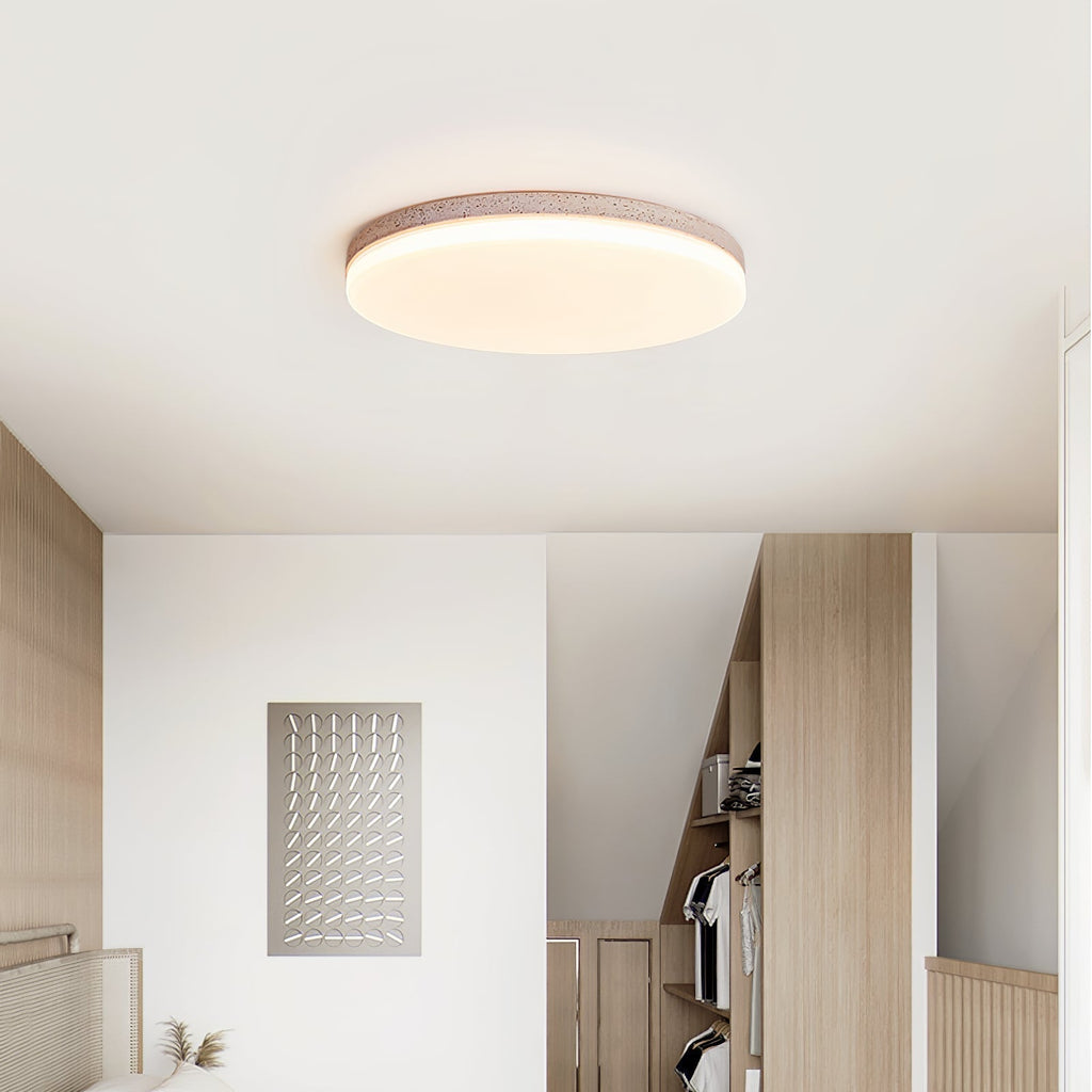 Lunara Travertine Flush Ceiling Light