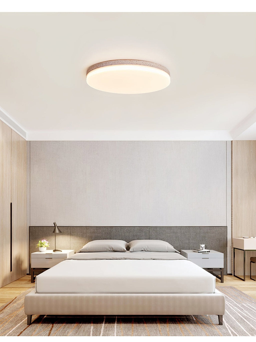 Lunara Travertine Flush Ceiling Light