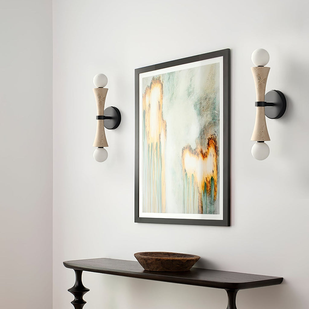 Travertine Sculpture Wall Light
